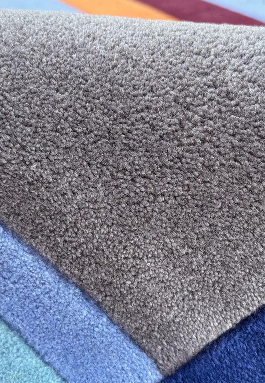 Modern Horizontal Stripe Hand-Tufted Wool Area Rug