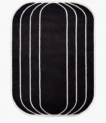 Minimalist Line Pattern Hand-Tufted Wool Area Rug