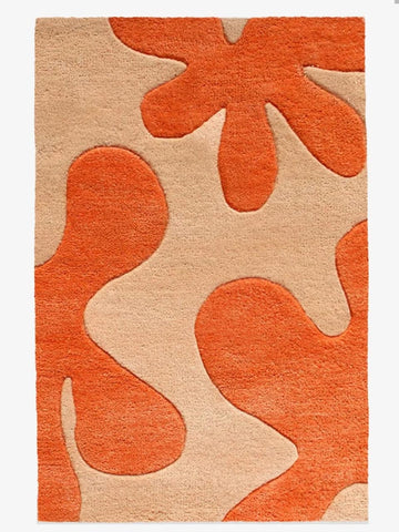 Contemporary Abstract Pattern Hand-Tufted Wool Area Rug