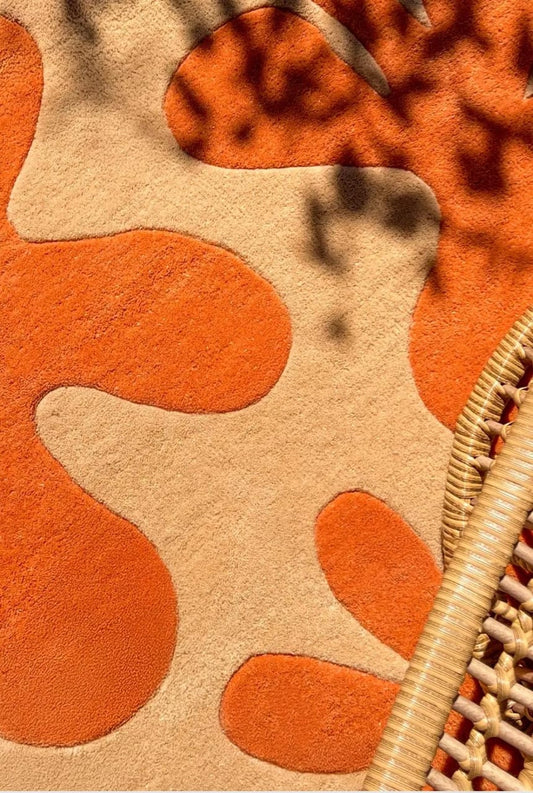 Contemporary Abstract Pattern Hand-Tufted Wool Area Rug