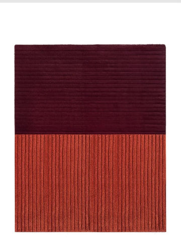 Minimalist Ribbed Pattern Hand-Tufted Wool Area Rug