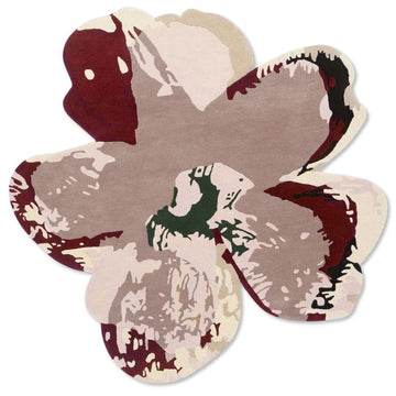 Modern Organic Floral Pattern Hand-Tufted Wool Statement Rug with Artistic Silhouette