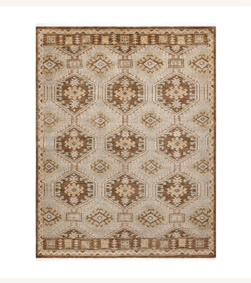 Dupree Hand-Knotted Wool Area Rug in Neutral Beige & Warm Brown Tones