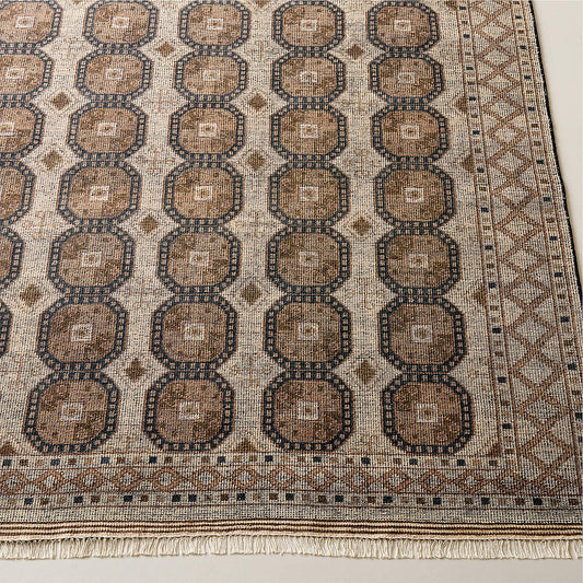 Pascala Hand-Knotted Wool Area Rug in Beige & Brown Tones
