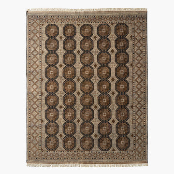 Pascala Hand-Knotted Wool Area Rug in Beige & Brown Tones