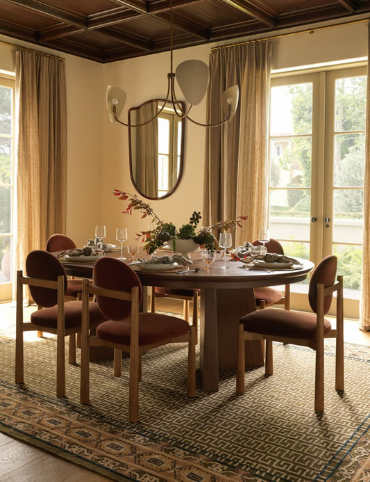 Manca Hand-Knotted Wool Area Rug in Olive Brown with Tribal Border