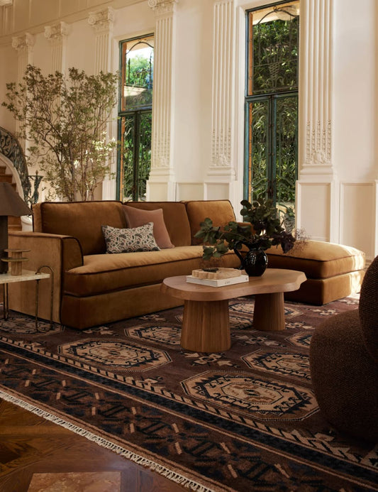 Caprice Hand-Knotted Wool Rug with Traditional Tribal Medallion Pattern