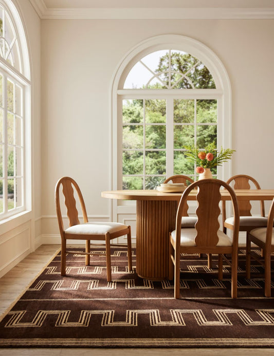 Hand-Knotted Wool Rug – Naman Modern Tribal Zigzag in Rich Earth Tones