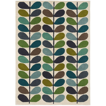 Contemporary Nature-Inspired Leaf Hand-Tufted Wool Area Rug for Modern Interiors