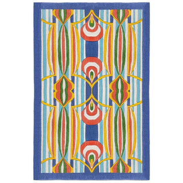 Luxury Multicolor Geometric & Art Motif Hand-Tufted Wool Area Rug