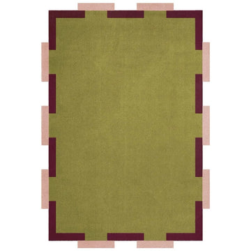 Luxury Minimalist Hand-Tufted Wool Area Rug with Sculptural Stepped Edges