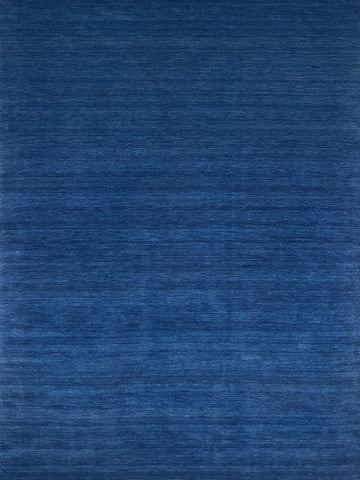 Modern Handwoven Handloom Wool Rug – Timeless Navy Blue Design for Contemporary Homes
