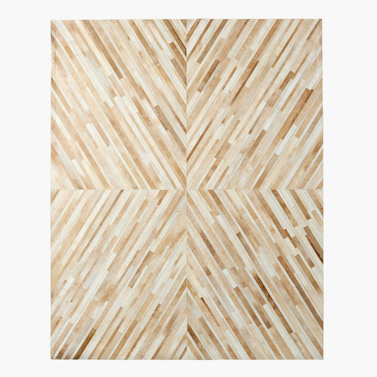 Handmade Sand Patchwork Leather Rug – 100% Natural Cowhide Area Rug