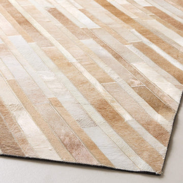 Handmade Sand Patchwork Leather Rug – 100% Natural Cowhide Area Rug