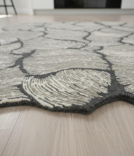 Modern Handmade Abstract Texture  Wool Area Rug Minimalist Interiors