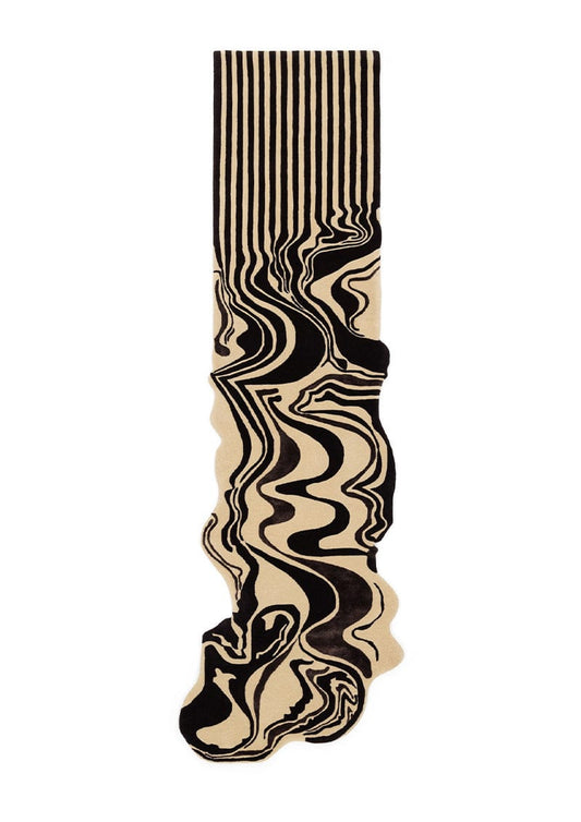 Stylish Handmade Abstract Statement Runner Rug Wave Design  Contemporary Home and Designer Interiors
