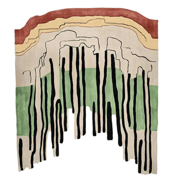 Contemporary Hand Tufted Abstract Rug  Vertical Stripe  Luxury Wool Area Rug for Stylish Interior Decor