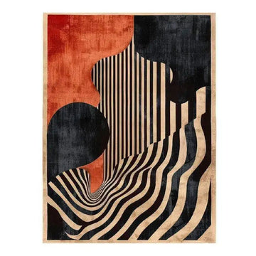 Luxury Hand Tufted Wavy Stripe Rug Optical Illusion Wool Area Rug for Modern Interior Decor