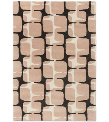 Luxury Hand Tufted Abstract Grid Wool Rug with Organic Statement Rug for Living Room Decor
