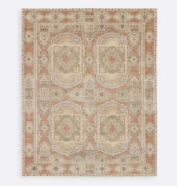 Vento Luxury Hand Knotted Wool Rug in Beige, Terracotta & Sage Hues
