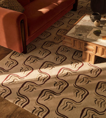 Theron Designer Handmade Abstract Art Rug Premium Wool Area Rug with Artistic Pattern for Home Decor