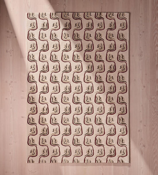 Theron Designer Handmade Abstract Art Rug Premium Wool Area Rug with Artistic Pattern for Home Decor