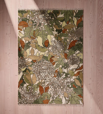 Esti Hand Knotted Vintage Botanical Floral Rug for Living Room Bedroom
