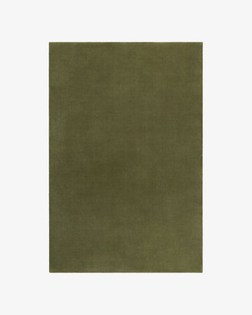 Hand Tufted Wool Rug – Moss Green Solid Minimalist Carpet, Soft Luxury Modern Area Rug