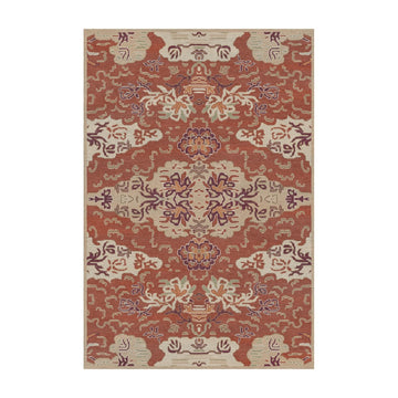 Tibetan Hand Knotted Classic Symmetrical Motif Area Rug