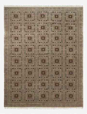 Delina Hand Knotted Neutral Brown Classic Pattern Rug