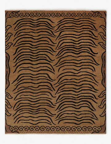Makeda Hand Knotted Modern Wavy Line Design Area Rug