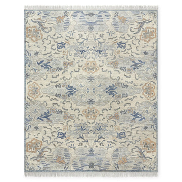 Tibetan Hand Knotted Classic Oriental Design Area Rug