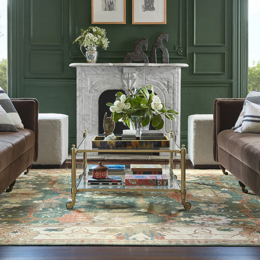 Fleur Hand Knotted Elegant Floral Pattern Rug in Earthy Tones