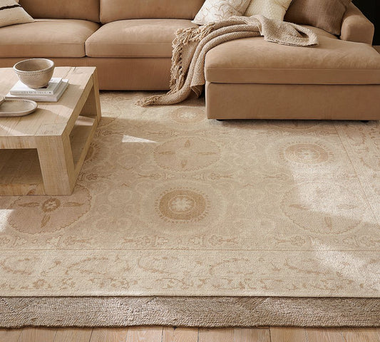 Alanya Hand Knotted Soft Neutral Contemporary Rug