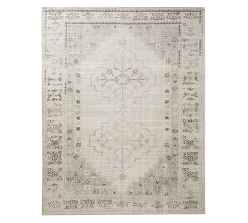 Aurelia Hand Knotted Neutral Traditional Faded Area Rug