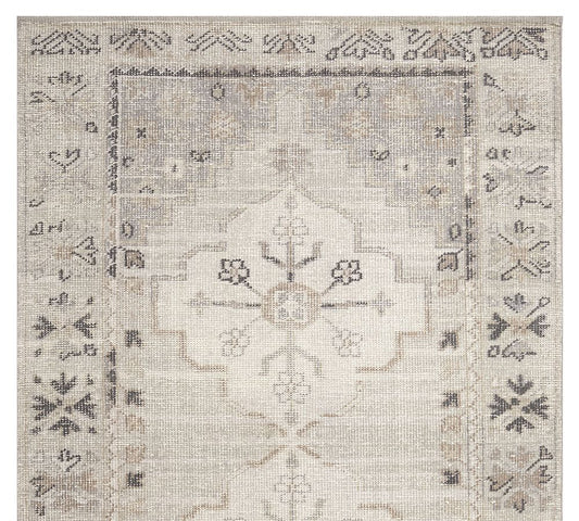 Aurelia Hand Knotted Neutral Traditional Faded Area Rug