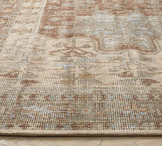 Arlet Hand Knotted Neutral Beige & Soft Blue Area Rug