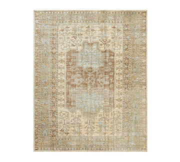 Arlet Hand Knotted Neutral Beige & Soft Blue Area Rug