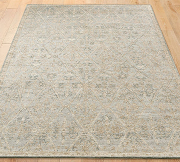 Kingsley Hand Knotted Neutral Diamond Pattern Rug