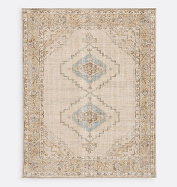 Amalfi Hand Knotted Neutral Vintage Style Area Rug