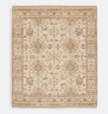 Calla Hand Knotted Ivory & Warm Beige Wool Area Rug