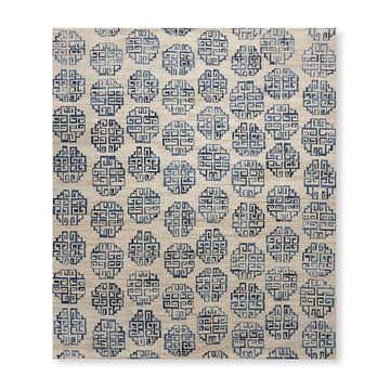 Zeba Hand Knotted Minimal Traditional Pattern Area Rug