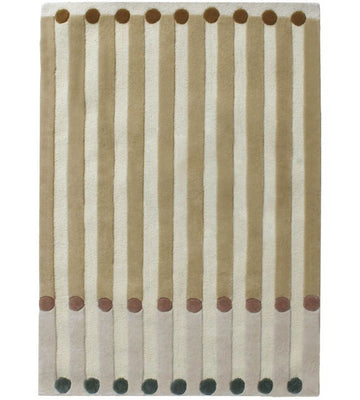 Hand Tufted Wool Rug, Artistic Stripe Pattern Carpet, Neutral Modern Rug, Custom Size Rug