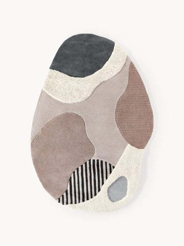 Sculptural Tufted Rug, Irregular Shape Carpet, Contemporary Handmade Rug, Home Decor
