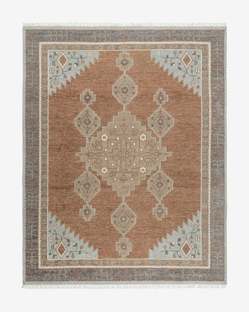 Estrella Hand Knotted Earth Tone Geometric Area Rug