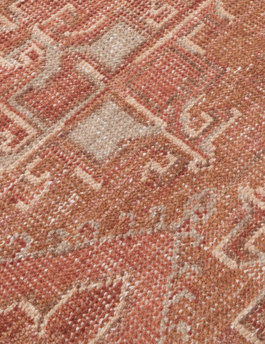 Ihsan Hand Knotted Terracotta Diamond Pattern Carpet