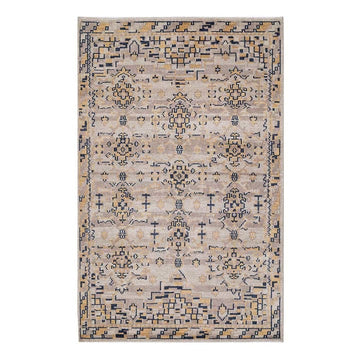 Traditional Hand Knotted Wool Rug, Beige Tribal Area Rug, Artisan Home Decor