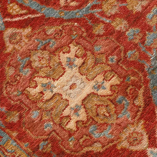 Hand Knotted Oriental Rug, Rust Red Floral Wool Carpet, Luxury Handmade Rug