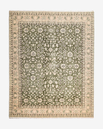 Fernwood Premium Hand Knotted Wool Area Rug – Vintage Botanical Carpet