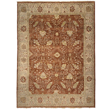 Artisan Hand Knotted Wool Rug – Rustic Red Living Room Carpet